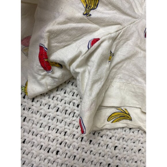 ModCloth Novelty Fruit Print High Rise Linen Shorts Women Size 10 Vacation Beach - Picture 4 of 16